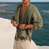 Men's Linen Simple Design Long Sleeve Shirt by Inlyline