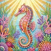 DIY Pearl Painting Seahorse for Home Wall Decor with Frame(25x25cm)