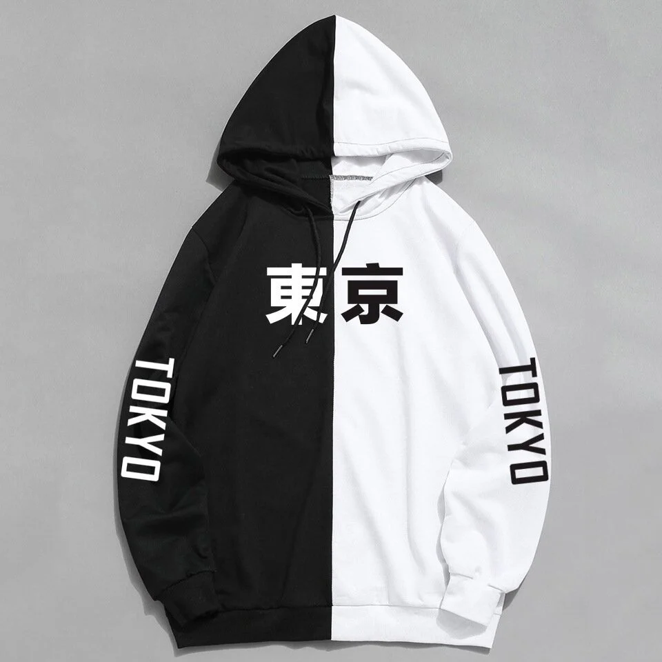 Tokyo Embroidered Contrast Fluffy Techwear Hoodie Techwear Shop
