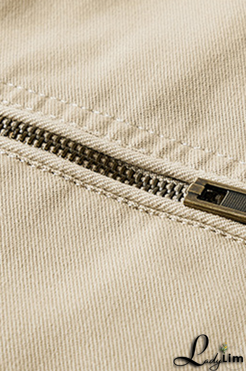 Earth Yellow Casual Solid Pocket Buckle Hooded Collar Outerwear