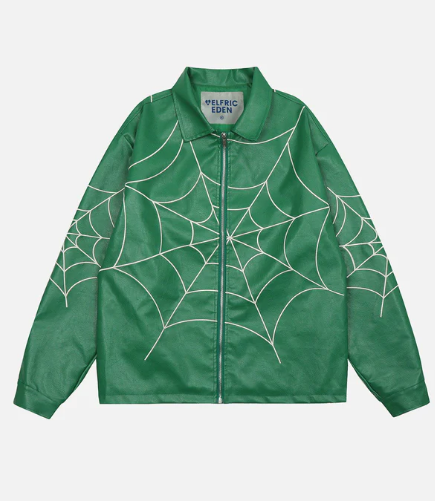 Personality Pattern Y2K Hoodie Coat Long Sleeve Spiderweb Loose Top For Women