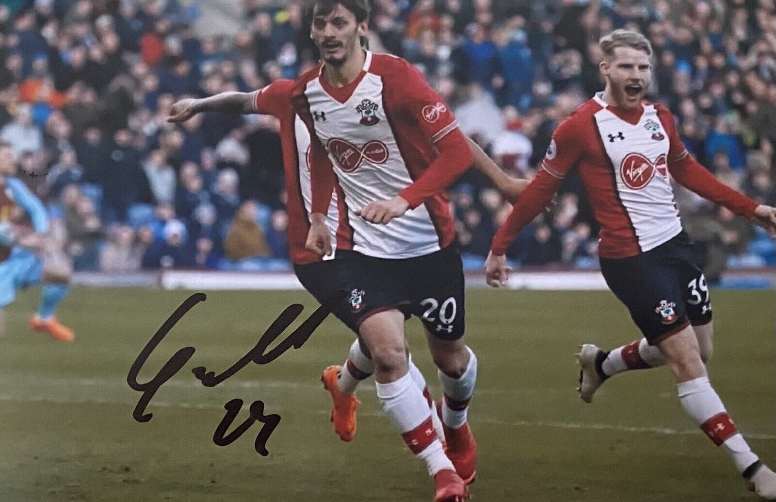 Manolo Gabbiadini Hand Signed Southampton 6X4 Photo Poster painting