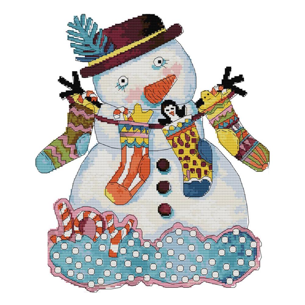 

Christmas Snowman - 14CT Stamped Cross Stitch - 35*40cm, 501 Original
