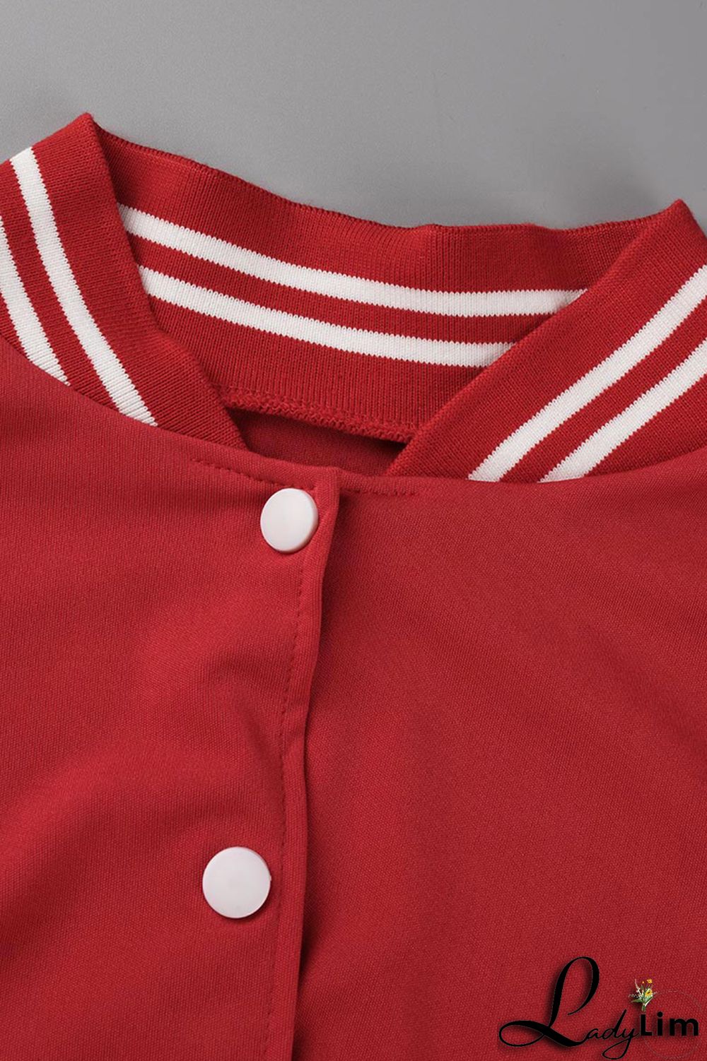 Red Fashion Casual Solid Patchwork O Neck Long Sleeve Dresses