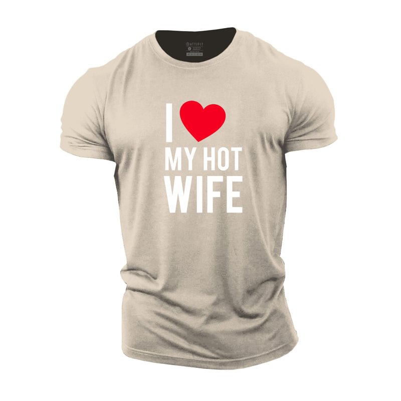 Cotton Love My Hot Wife  Graphic T-shirts tacday
