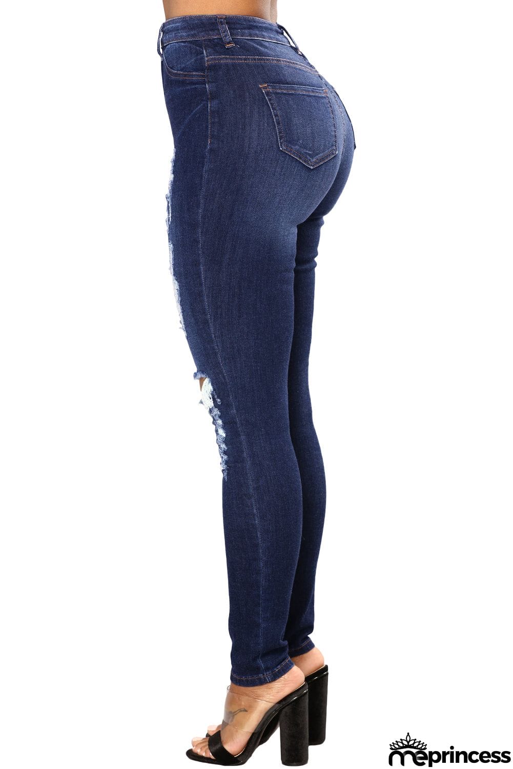 Dark Denim Distressed Skinny Jeans