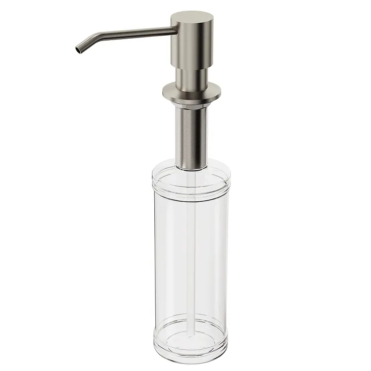 EVERSTEIN Compact Round Kitchen Sink Soap Dispenser Brushed Nickel