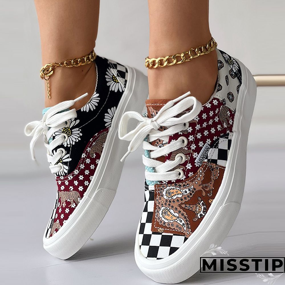 Multicolor Casual Patchwork Round Comfortable Shoes