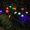 Outdoor Solar Garden Lights Waterproof LED Mushroom Jellyfish Lawn Light Reusable Color Change Gardening Stake Lighting for Courtyard Landscape Lawn Light