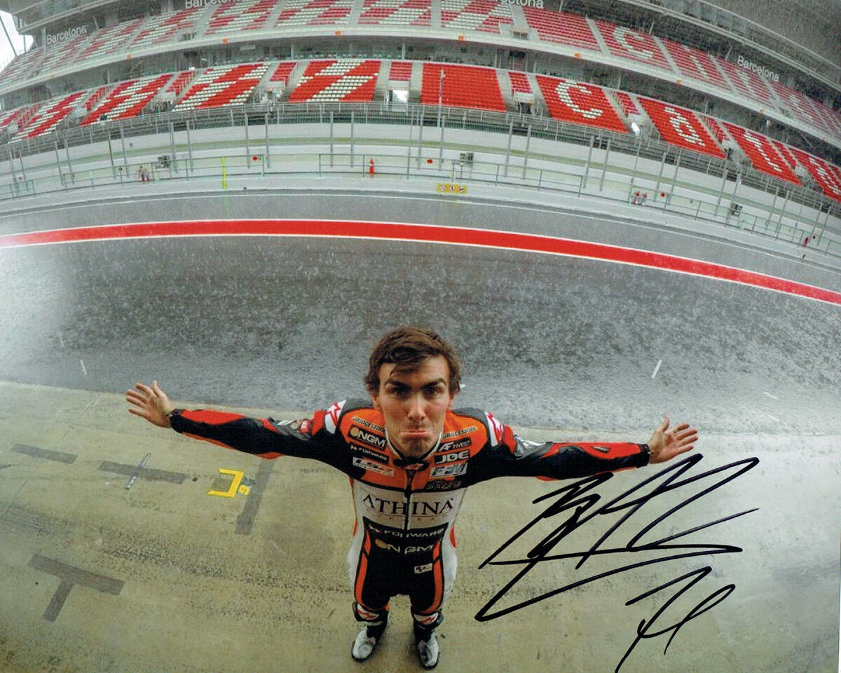 Loris BAZ SIGNED 10x8 Autograph Photo Poster painting Barcelona MOTOGP Rider AFTAL COA