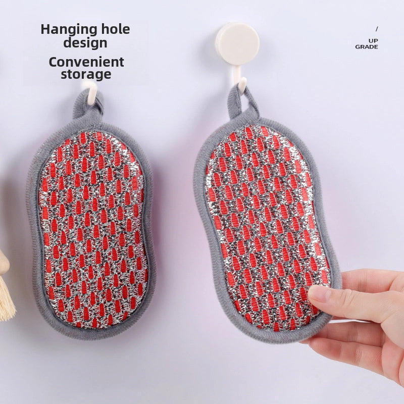 Kitchen Dishwashing Sponge Does Not Hurt The Pan Scouring Pad Household Double-sided Cleaning Cloth Brush Pan Dish Cloth Double-sided Magic Wipe