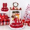 Pet Dog Warm Christmas Dress Lovely Red Bow Puppy Skirt