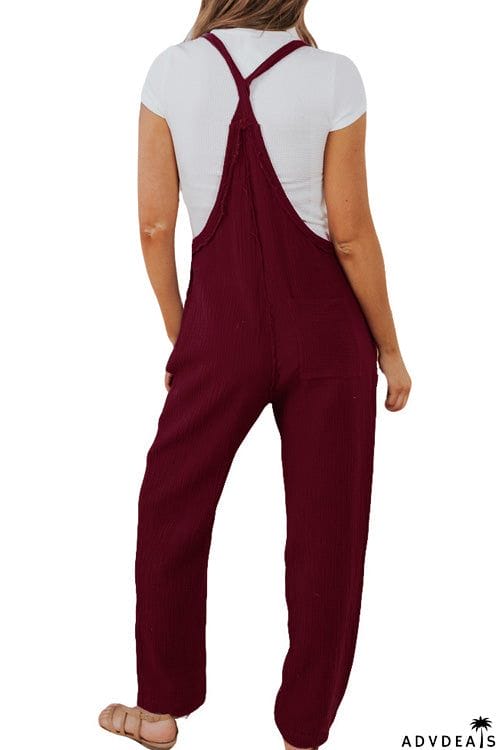 Fashion Casual Solid Pockets Slim Jumpsuit