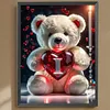 Diamond Painting -DIY Full Square Drill Heart Bear Letter I(35x45cm)