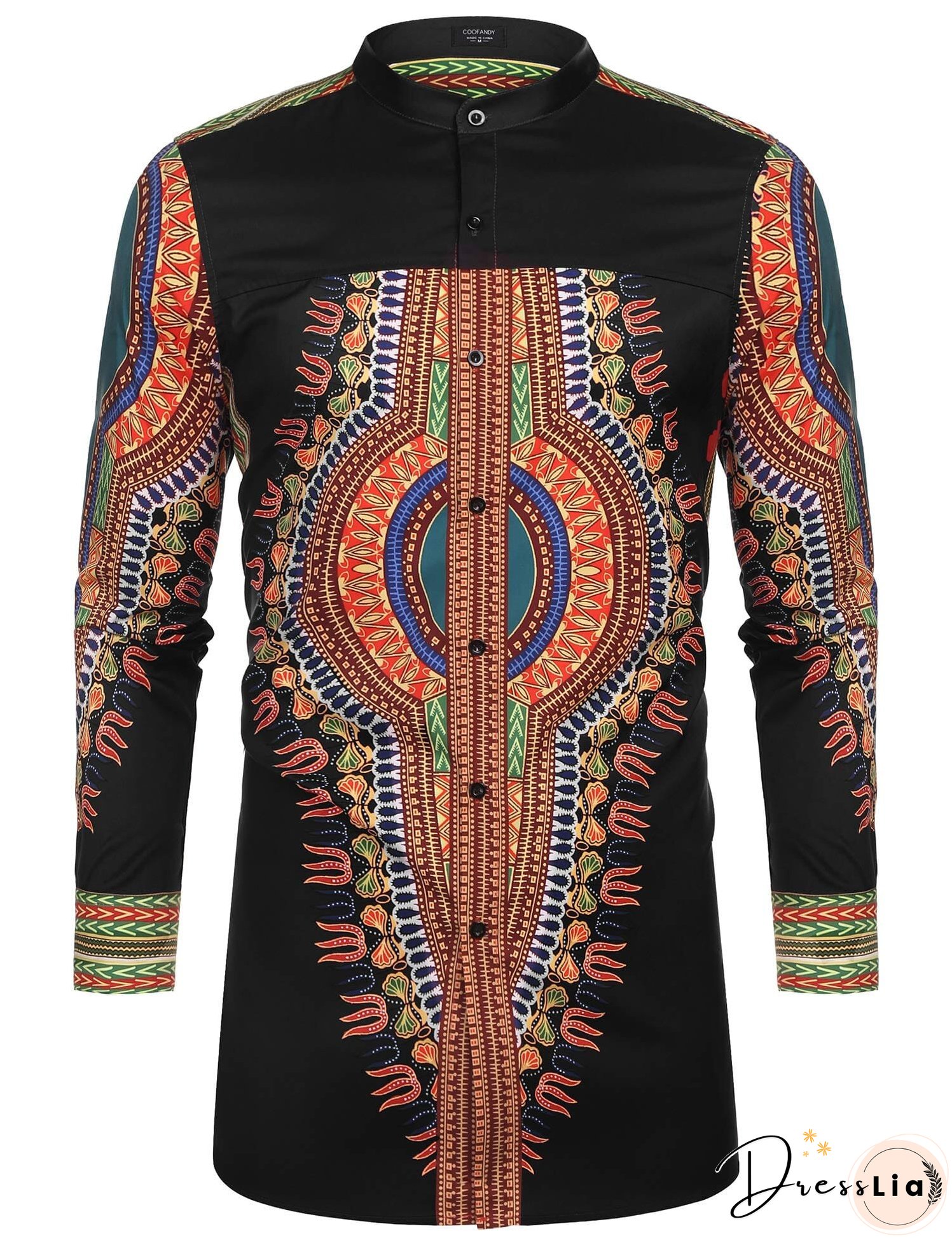 Casual Ethnic Graphic Long Shirt (US Only)