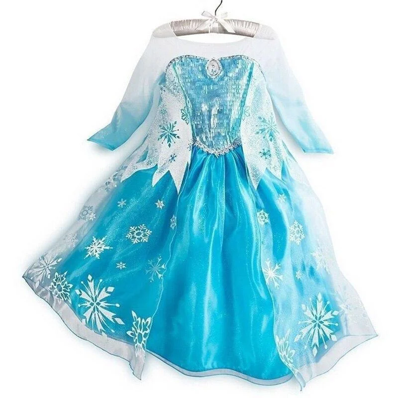 Girls Dress Cartoon Cosplay Snow Queen Princess Dresses Elsa Dresses Anna Costume Baby Children Clothes TuTu Kids Clothing