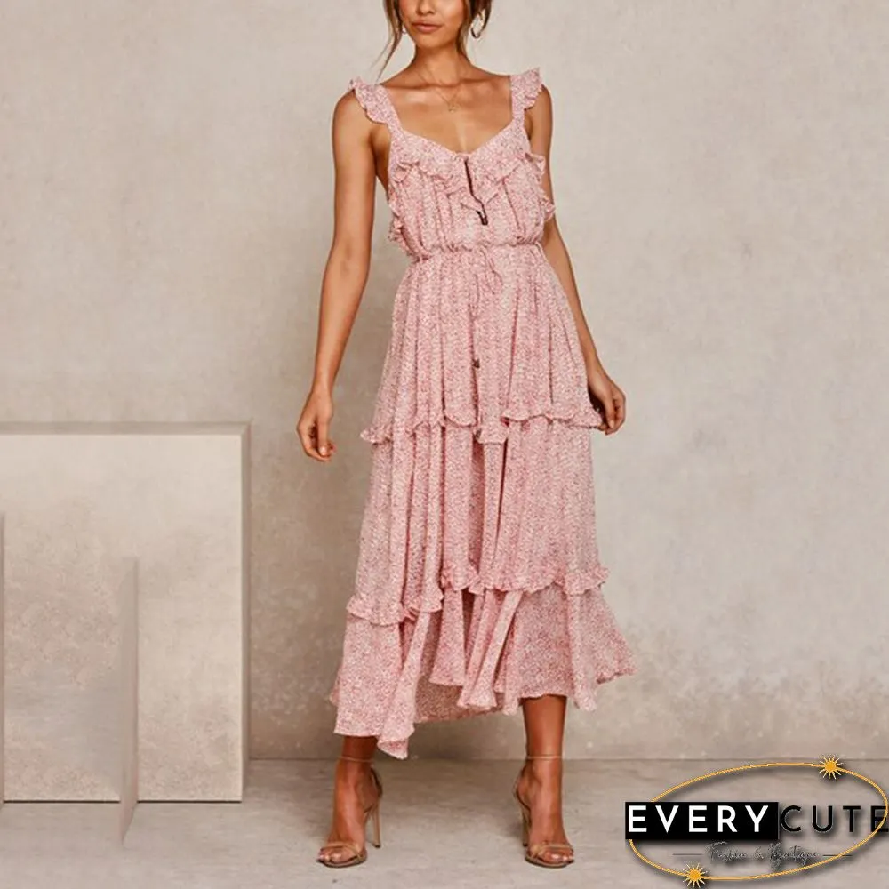 Sleeveless Floral Print Maxi Dress