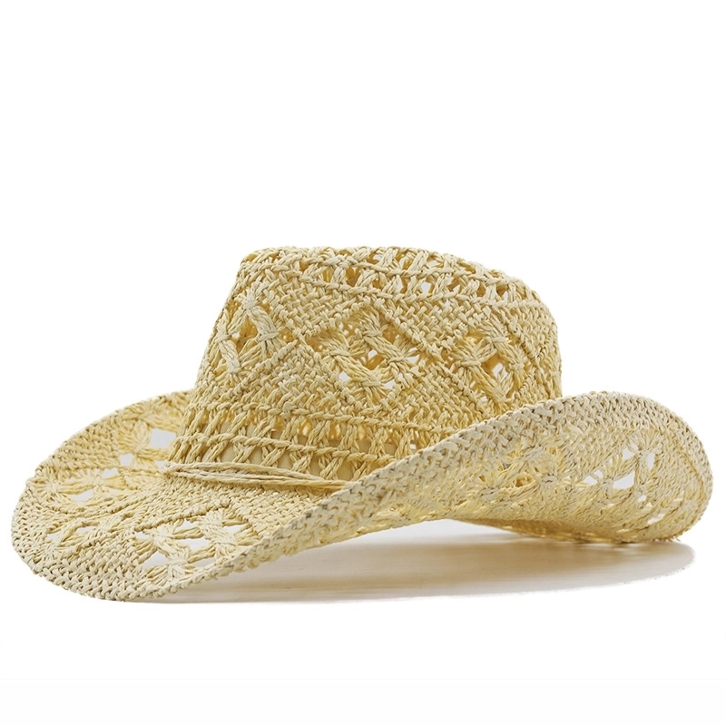 Women’s Basic Solid Color Wide Eaves Straw Hat