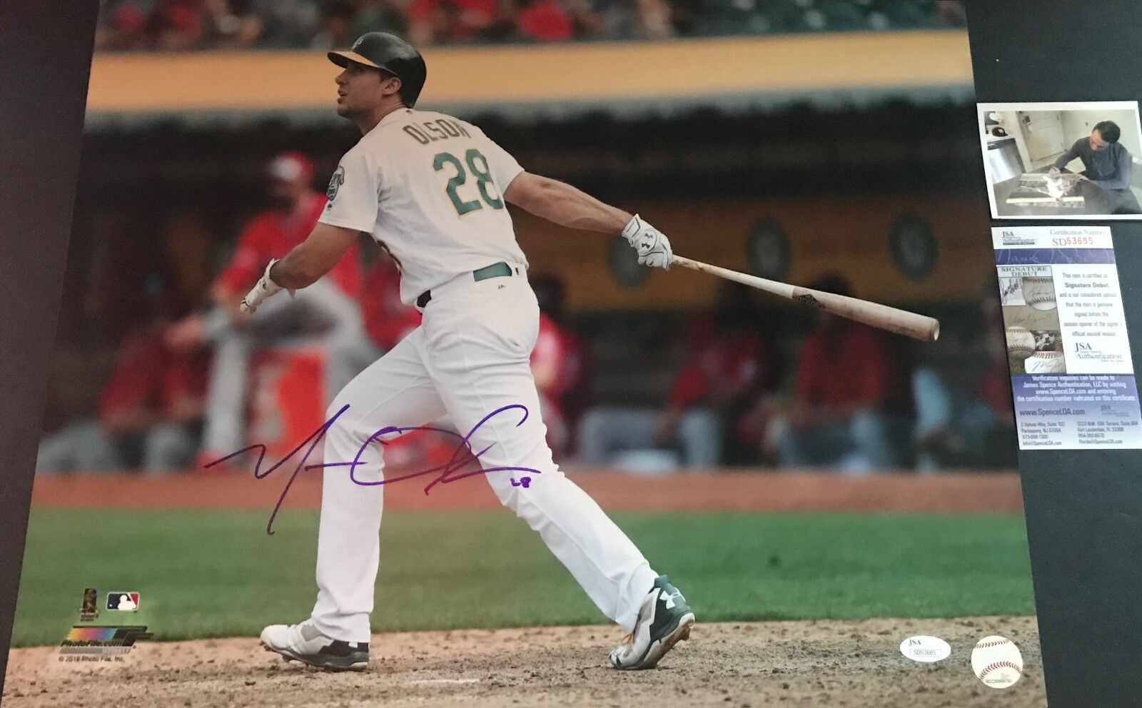 Matt Olson Oakland A's Autographed Signed 16x20 Photo Poster painting JSA COA SIGNATURE DEBUT A