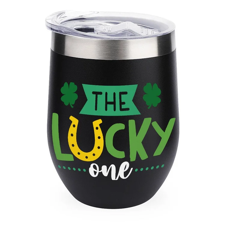 The Lucky One St Patricks Day Gift Stainless Steel Insulated Cup - Heather Prints Shirts