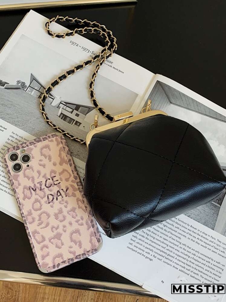 Minimalist Quilted Chain Crossbody Bag