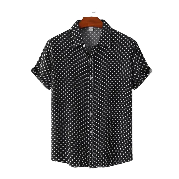 Road House Dalton Black Polka Dots Button Front Shirt Cosplay Costume