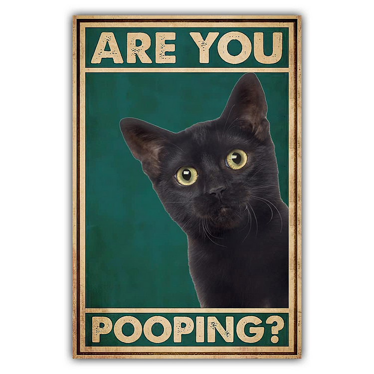 Are You Pooping Cat - Vintage Tin Signs/Wooden Signs - 7.9x11.8in & 11.8x15.7in