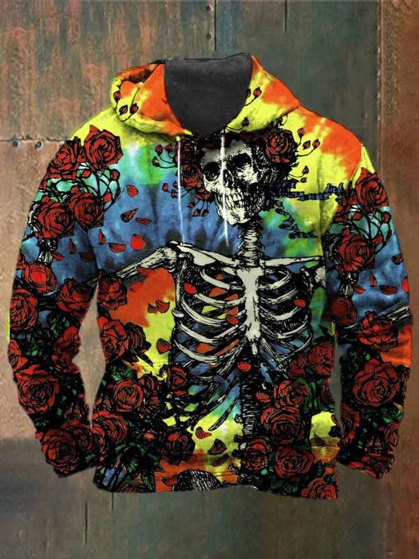 Unisex Skull Print Heavyweight Hoodies