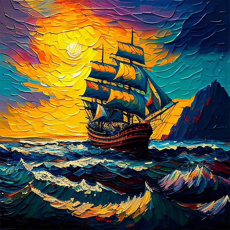 Set Sail At Sea - Painting By Numbers - 40*40CM gbfke