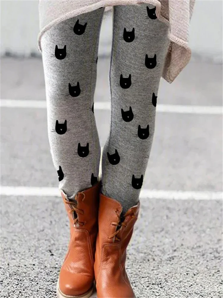 Lovely Cat Pattern Comfy Leggings
