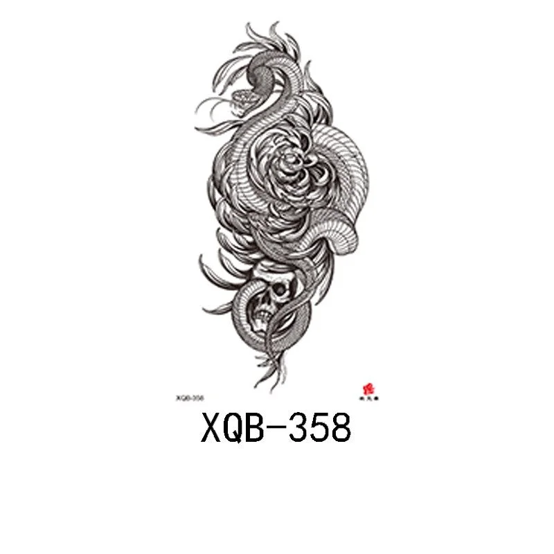 Small Full Arm Waterproof Tattoo Sticker Half Arm Arm Painted Flower Animal Arm Lasting European and American Tattoo Sticker