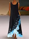 Women's A-Line Dress Maxi long Dress - Sleeveless Floral Hole Summer U Neck Plus Size Hot Casual vacation dresses  White Purple Blushing Pink Gold Light Blue S M L XL XXL 3XL 4XL 5XL