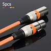 5pcs 3Pin XLR Cable Male to Female M/F Foil+Braided Shielded Audio Cable