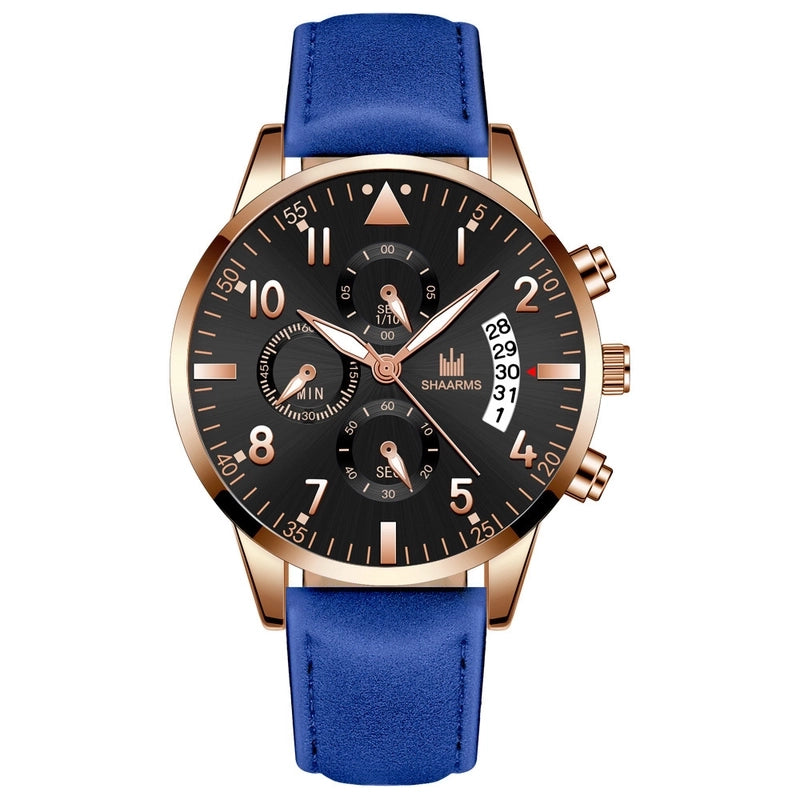 Business Solid Color Buckle Quartz Men’s Watches