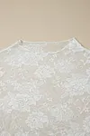 Women's White Plus Size Floral Mesh Long Sleeve Top Cover Up