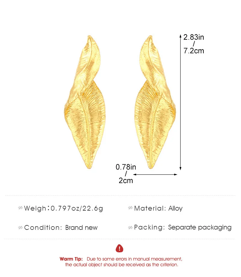 Frosted Leaf Gold-Plated Earrings/Ring