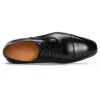Handmade Black Mens Leather Oxford Dress Shoes