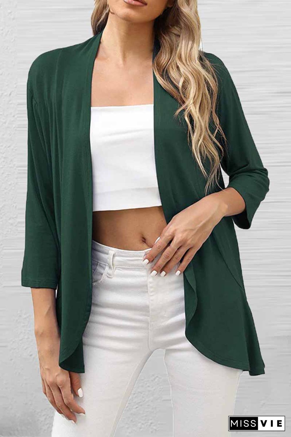 Casual Print Patchwork Cardigan Collar Tops