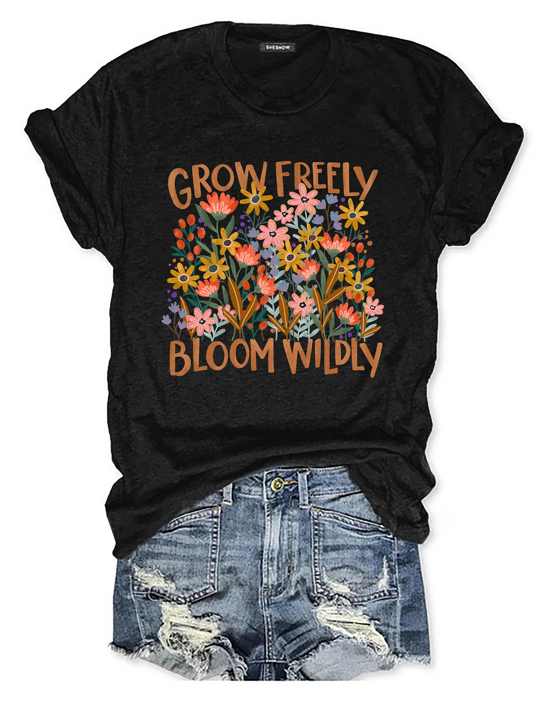 Grow Freely Boho Floral T-shirt