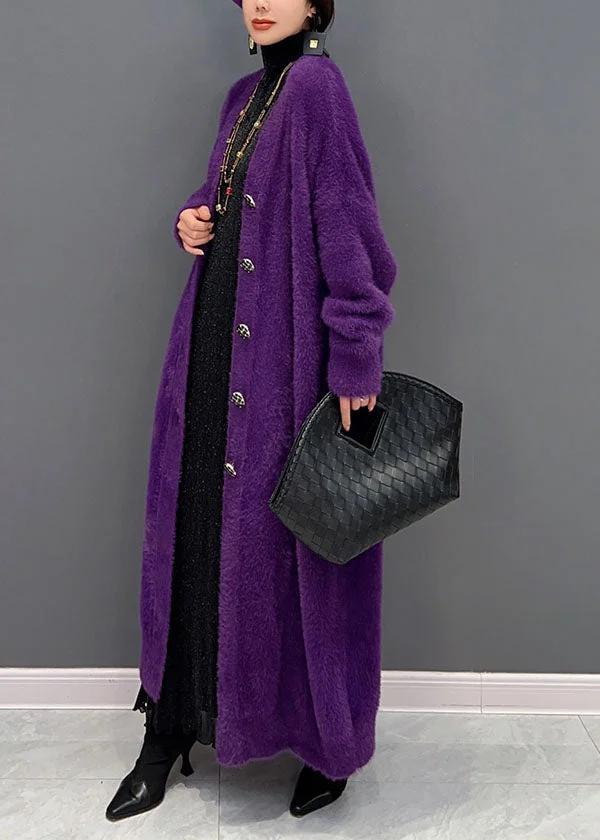 V-Neck Mink Yarn Knit Cardigan main image 1