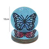 6pcs/set Diamond Painting Butterfly Coaster Round Cup Cushion Home Decor