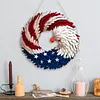 American Eagle Flag Patriotic Wreath 2026 USA 250 Decorations 250th Anniversary Eagle Wreath for 4th of July for Front Door Wall Party Holiday Decoration
