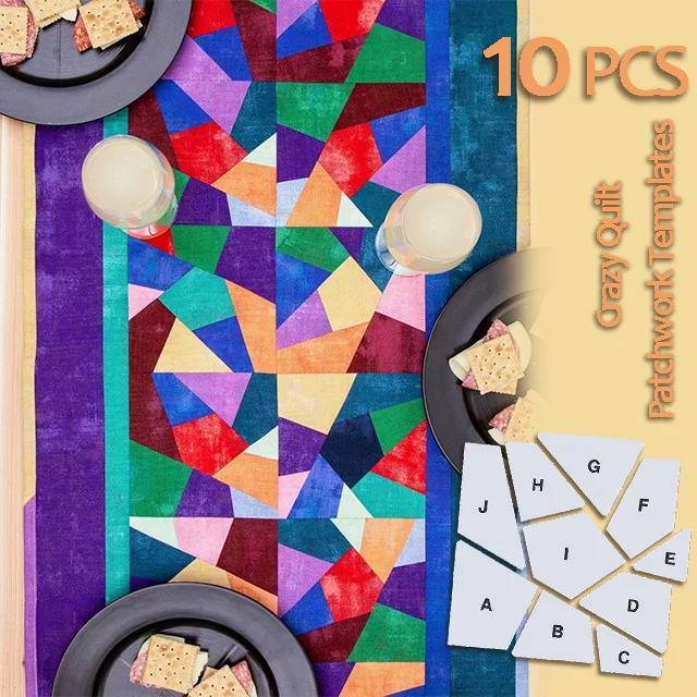 【10 PCS】Acrylic Crazy Quilt Patchwork Templates