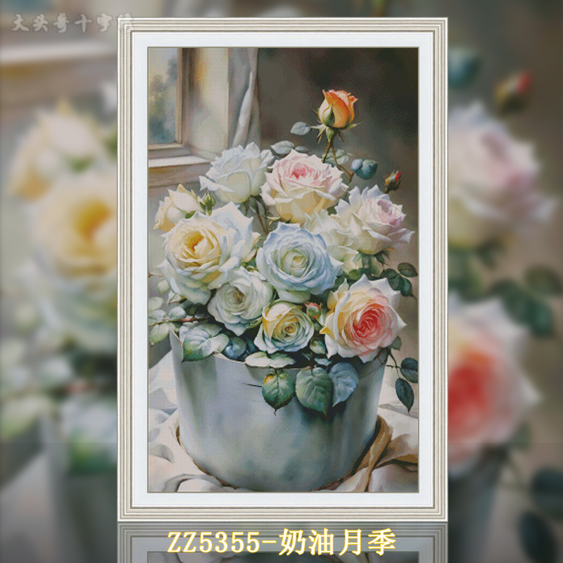 [ZZ5355-Cream Rose]  Painting Fairy Cross Stitch