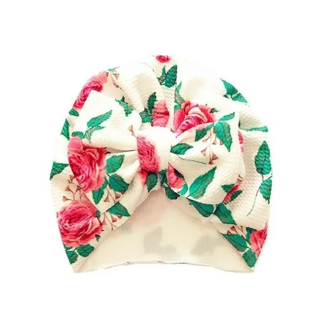 2019 Baby Accessories Cute Newborn Baby Infant Girl Boys Toddler Comfy Bowknot Hospital Cap Beanie Hat Colorful Caps Kids Gifts