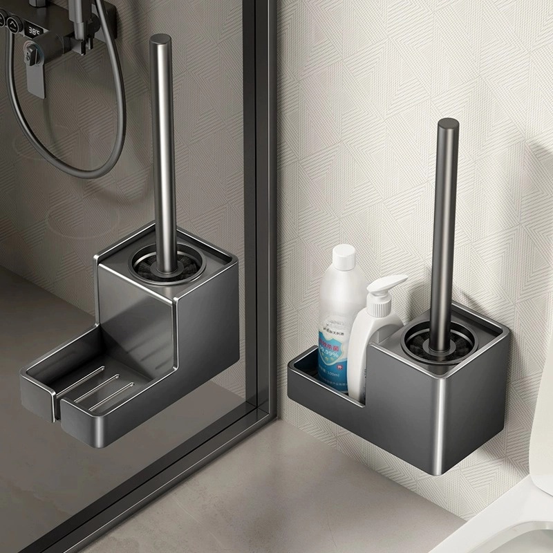 Light Luxury Toilet Brush Wall-Mounted Storage Rack Household Non-Dead End Toilet Toilet Floor-Standing Toilet Cleaning Brush