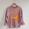 Unisex Dachshund And Halloween Printed Sweatshirt Family Sets