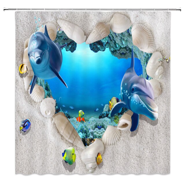 

Shower Curtain – Ocean Dolphin-180*180cm, 501 Original