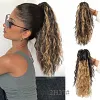 ⏳R&eacute;duction limit&eacute;e de 50%🎁18 Inch Curly Wavy Frizzy Hair Extension with Ponytail