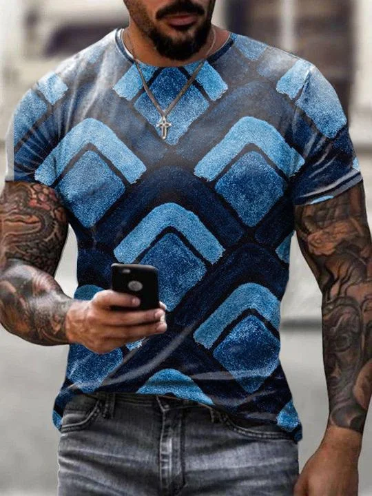 Guy Print Casual T-Shirt-09